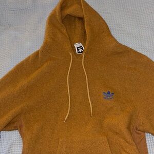 Adidas Tan Hoodie Alltimers Collab with Blue Emblem